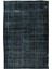 210 x 306 cm El Dokuması Yeniden Boyanmış Eski Türk Halısı, Modern Siyah El Yapımı Yünlü Halı 2