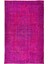 193 x 300 cm El Dokuması Yeniden Boyanmış Eski Türk Halısı, Modern Pembe El Yapımı Yünlü Halı 2