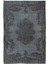 203 x 304 cm Yeniden Boyanmış Gri El Dokuma Halı, El Yapımı Eski Halı 1