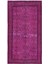 119 x 212 cm , Yeniden Boyanmış Pembe El Dokuma Halı, El Yapımı Eski Halı 1