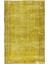 182 x 278 cm El Dokuması Yeniden Boyanmış Eski Türk Halısı, Modern Sarı El Yapımı Yünlü Halı 2