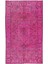 180 x 300 cm Pembe Renkli Yünlü Halı, Modern El Dokuması Yeniden Boyanmış Eski Türk Halısı 2