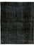 206 x 255 cm El Dokuması Yeniden Boyanmış Eski Türk Halısı, Modern Siyah El Yapımı Yünlü Halı 2