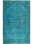 191 x 302 cm El Dokuması Yeniden Boyanmış Eski Türk Halısı, Modern Mavi El Yapımı Yünlü Halı 2