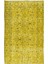 170 x 273 cm El Dokuması Eski Yeniden Boyanmış Eski Türk Halısı, Modern Sarı El Yapımı Yünlü Halı 5