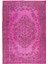 170 x 251 cm El Dokuması Yeniden Boyanmış Eski Türk Halısı, Modern Pembe El Yapımı Yünlü Halı 2