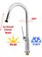 Kaliteli Lüks Spiral Hortumlu Çıkar Başlık Eyve Su Çeşme Banyo Lavabo Mutfak Bataryası 360° Musluk 4