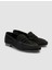 %100 Hakiki Deri Siyah Süet Kadın Loafer 2
