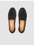 %100 Hakiki Deri Siyah Süet Kadın Loafer 4