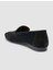 %100 Hakiki Deri Siyah Süet Kadın Loafer 5