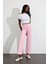 Pembe Yüksek Bel Kesik Paça Wide Leg Jean 2