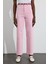 Pembe Yüksek Bel Kesik Paça Wide Leg Jean 4