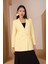 Sarı Oversize Dokuma Blazer Ceket 2