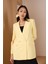 Sarı Oversize Dokuma Blazer Ceket 3