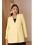 Sarı Oversize Dokuma Blazer Ceket 4
