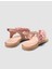%100 Hakiki Deri Pembe Kadın Sandalet 4