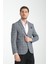 Pakito Erkek Kömür Siyah Ekose Slim Fit Mono Yaka Spor Blazer Ceket 3