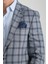 Sanofi Erkek Açık Lacivert Ekose Slim Fit Mono Yaka Spor Blazer Ceket 2