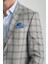 Sanofi Erkek Gri Ekose Slim Fit Mono Yaka Spor Blazer Ceket 2