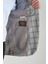 Sanofi Erkek Gri Ekose Slim Fit Mono Yaka Spor Blazer Ceket 4