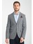 Girado Erkek Gri Ekose Slim Fit Mono Yaka Spor Blazer Ceket 1