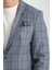 Pakito Erkek Açık Lacivert Ekose Slim Fit Mono Yaka Spor Blazer Ceket 2
