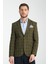 Girado Erkek Haki Ekose Slim Fit Mono Yaka Spor Blazer Ceket 1