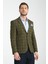Girado Erkek Haki Ekose Slim Fit Mono Yaka Spor Blazer Ceket 3