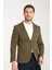 Samues Erkek Haki Örme Likralı Esneyen Kumaş Slim Fit Mono Yaka Spor Blazer Ceket 3