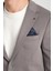 Samues Erkek Gri Örme Likralıesneyen Kumaş Slim Fit Mono Yaka Spor Blazer Ceket 2