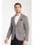 Samues Erkek Gri Örme Likralıesneyen Kumaş Slim Fit Mono Yaka Spor Blazer Ceket 3