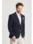 Fazino Erkek Koyu Lacivert Pamuk Karışımlı Metal Düğmeli Spor Blazer Ceket 3