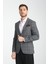 Girado Erkek Koyu Gri Ekose Slim Fit Mono Yaka Spor Blazer Ceket 3