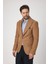 Classo Erkek Camel Slim Fit Sivri Yaka Kendinden Desenli Blazer Ceket 2