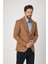 Classo Erkek Camel Slim Fit Sivri Yaka Kendinden Desenli Blazer Ceket 3