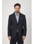 Classo Erkek Koyu Lacivert Slim Fit Sivri Yaka Kendinden Desenli Blazer Ceket 3