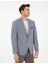 Erkek Koyu Mavi Ex. Slim Fit Keten Karışımlı Ceket 50304101-VR032 3