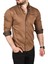 Slim Fit Pamuklu Kot Gömlek Kolay Ütülenebilir Çıt Çıtlı Likralı Spor Gömlek 2502504 2