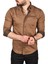 Slim Fit Pamuklu Kot Gömlek Kolay Ütülenebilir Çıt Çıtlı Likralı Spor Gömlek 2502504 4