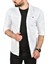 Slim Fit Pamuklu Kot Gömlek Kolay Ütülenebilir Çıt Çıtlı Likralı Spor Gömlek 2502504 2