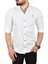 Slim Fit Pamuklu Kot Gömlek Kolay Ütülenebilir Çıt Çıtlı Likralı Spor Gömlek 2502504 5