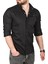Slim Fit Pamuklu Kot Gömlek Kolay Ütülenebilir Çıt Çıtlı Likralı Spor Gömlek 2502504 2