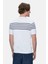 Kendrıck Beyaz Çizgili Bisiklet Yaka Triko Nakışlı Standard Fit Erkek Tshirt 3