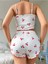 Kiraz Baskılı Şort Crop Gecelik Pijama Takımı 2