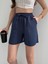 Çift Cep Detaylı Beli Bağlamalı Keten Şort KETŞ007 5