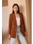 Acı Kahve Oversize Dokuma Blazer Ceket 1