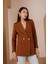 Acı Kahve Oversize Dokuma Blazer Ceket 5