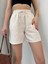 Çift Cep Detaylı Beli Bağlamalı Keten Şort KETŞ007 4