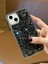 Apple iPhone 14 Plus ve 15 Plus Uyumlu Lüks Siyah Kristal Taşlı Kılıf 4