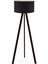 Art Tripod Ahşap Ayaklı Lambader Köşe Lambası Siyah Kumaş Dark 3